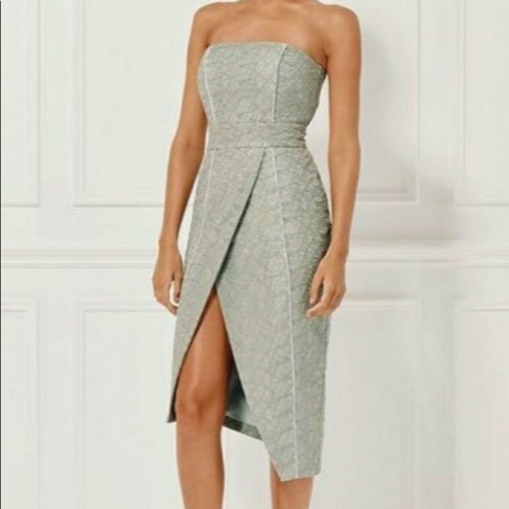 Misha Collection Olivia Asymmetrical Dress in Sage